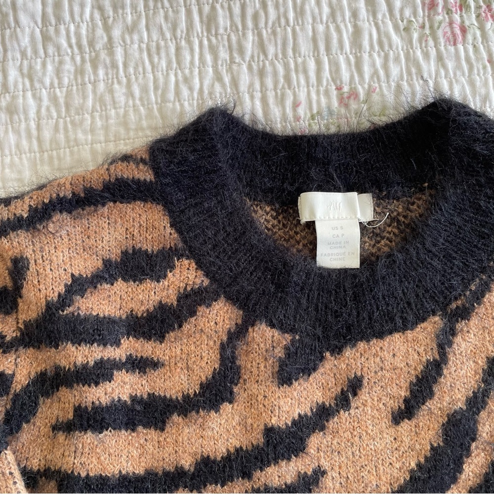 Zebra Print Fuzzy Sweater - image 2